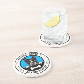 Dessous De Verre En Grès Badge d'illustration de Boston Terrier Peeking (Côté)