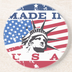 Dessous De Verre En Grès Badge Fabriqué aux États-Unis