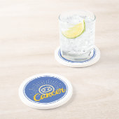 Dessous De Verre En Grès Badge Signe Zodiaque Cancer Rétro (Côté)