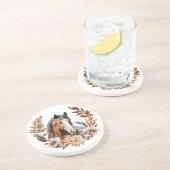 Dessous De Verre En Grès Baie Paint Horse couronne d'automne (Côté)