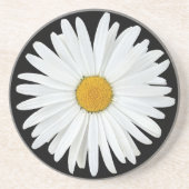 Dessous De Verre En Grès Baise blanche sur Floral noir (Devant)