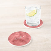 Dessous De Verre En Grès Baisers aux Lèvres Rouges XOXO (Côté)
