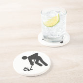 Dessous De Verre En Grès Balayeuse de bordage de Stickman (Côté)