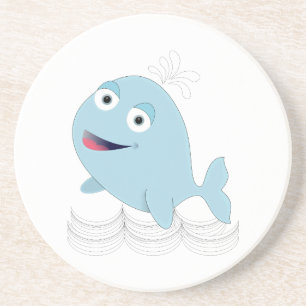 Dessous De Verre En Grès Baleine bleue