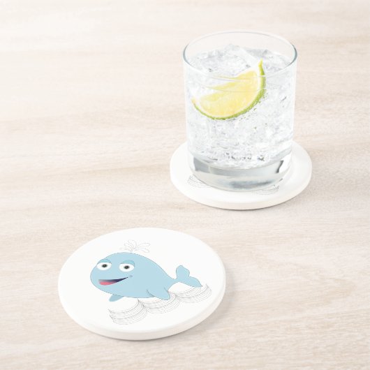 Dessous De Verre En Grès Baleine bleue (Côté)