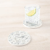 Dessous De Verre En Grès Baleines gris océanique (Côté)