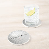 Dessous De Verre En Grès Balle de golf blanche texturée avec nom et numéro  (Côté)
