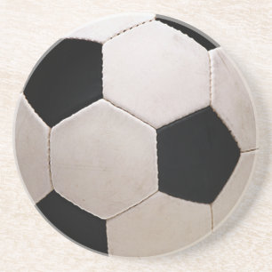 Dessous De Verre En Grès Balle de soccer blanche et noire