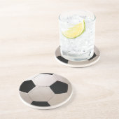 Dessous De Verre En Grès Balle de soccer blanche et noire (Côté)