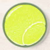 Dessous De Verre En Grès balle de tennis jaune (Devant)