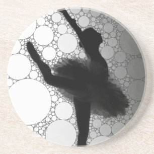 Dessous De Verre En Grès Ballet Black Blanc Danse Ballerina