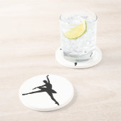 Dessous De Verre En Grès Ballet simple Ballerina noir blanc (Côté)