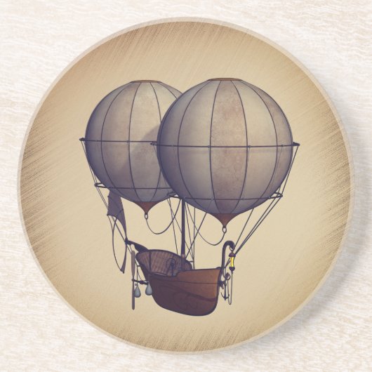 Dessous De Verre En Grès Ballons à air chaud Steampunk avec bateau (Devant)