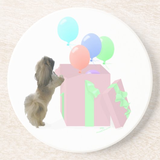 Dessous De Verre En Grès Ballons pour la célébration des Pékinois (Devant)