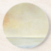 Dessous De Verre En Grès Balnéaire avec coucher de soleil Orange (Devant)