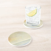 Dessous De Verre En Grès Balnéaire avec coucher de soleil Orange (Côté)