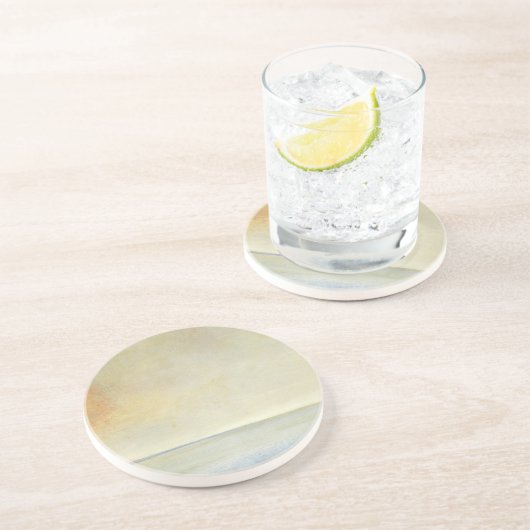 Dessous De Verre En Grès Balnéaire avec coucher de soleil Orange (Côté)