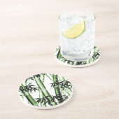 Dessous De Verre En Grès Bambou Chinese Art - un - vert (Côté)