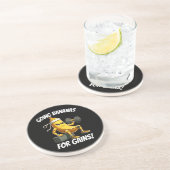 Dessous De Verre En Grès banane faisant de l'exercice (Côté)