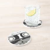 Dessous De Verre En Grès Bande de cassette - noir - (Côté)