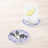 Dessous De Verre En Grès Bande dessinée Boston Terrier (Côté)