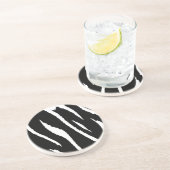 Dessous De Verre En Grès Bande noire et blanche (Côté)