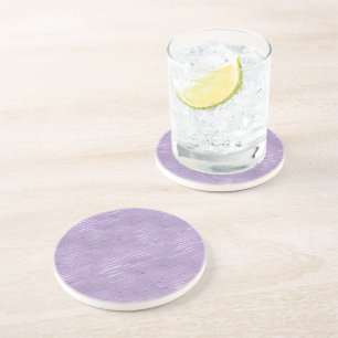 Dessous De Verre En Grès Bandes Argentées Violettes Lavande