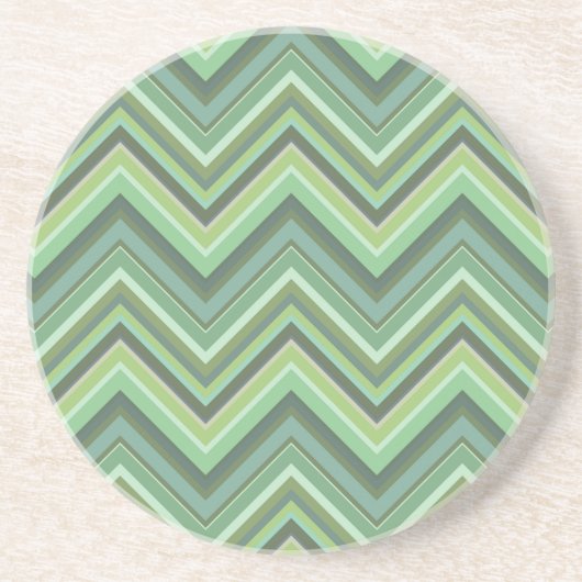 Dessous De Verre En Grès Bandes de zigzag vert olive (Devant)