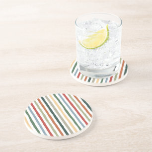 Dessous De Verre En Grès Bandes dessinées à la main dans des couleurs d'ins