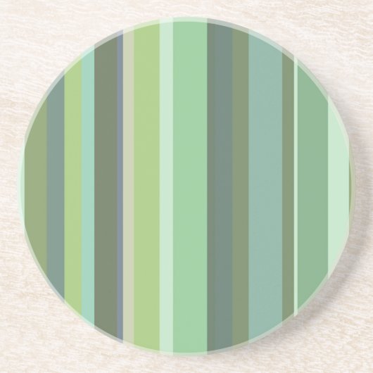 Dessous De Verre En Grès Bandes horizontales vert olive (Devant)