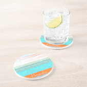 Dessous De Verre En Grès Bandes Patinées et ombrées personnalisées (Côté)