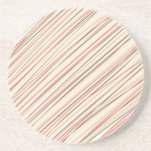 Dessous De Verre En Grès Bandes roses (Devant)