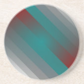 Dessous De Verre En Grès Bandes turquoises de gris bordeaux (Devant)