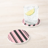 Dessous De Verre En Grès Bandes variées/Noir rose (Côté)