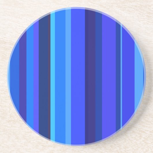 Dessous De Verre En Grès Bandes verticales bleues (Devant)