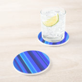 Dessous De Verre En Grès Bandes verticales bleues (Côté)