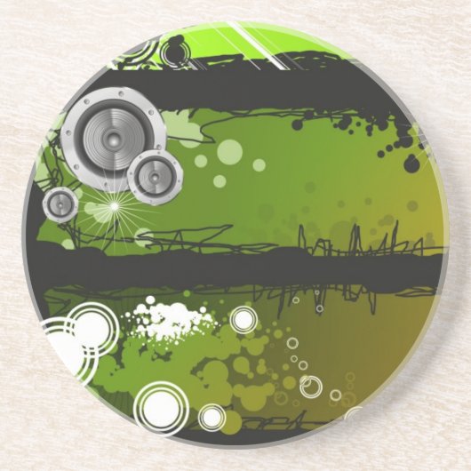 Dessous De Verre En Grès Bannière grunge de musique de style (Devant)