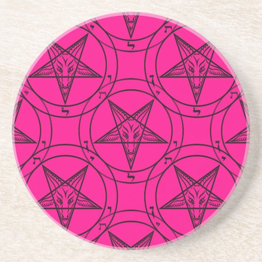 Dessous De Verre En Grès baphomet rose (Devant)