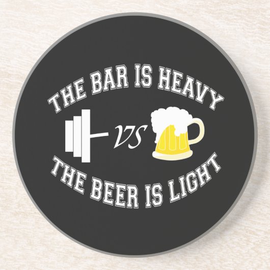 Dessous De Verre En Grès Barbell vs bière (Devant)