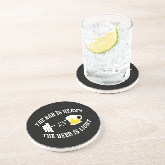 Dessous De Verre En Grès Barbell vs bière (Côté)