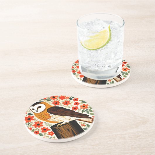 Dessous De Verre En Grès Barn Owl (Côté)