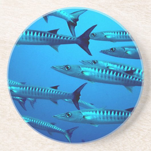 Dessous De Verre En Grès barracuda plongée mer profonde océan eau tropicale (Devant)