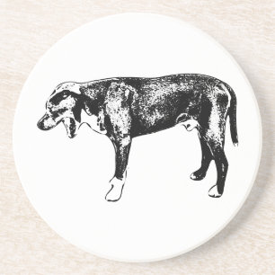 Dessous De Verre En Grès Barre Panier Yawn - Portrait Mini Chien