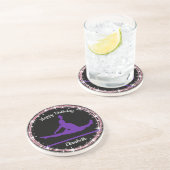 Dessous De Verre En Grès Bars de gymnastique Anniversaire en violet et noir (Côté)