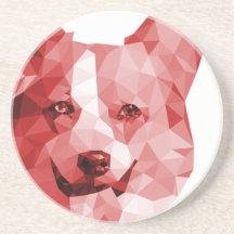 Bas poly art de corgi en rouge