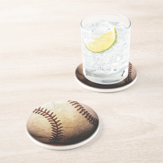 Dessous De Verre En Grès Baseball (Côté)
