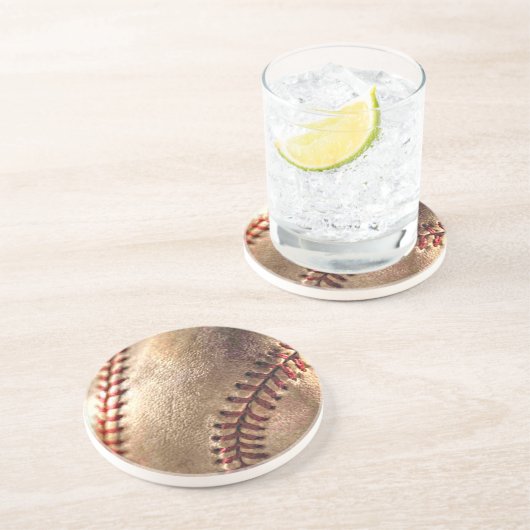 Dessous De Verre En Grès Baseball (Côté)