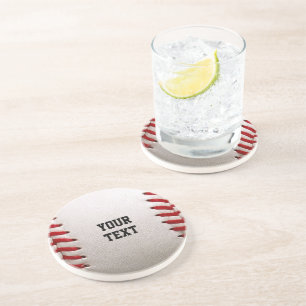 Dessous De Verre En Grès Baseball avec texte personnalisable