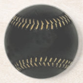 Dessous De Verre En Grès baseball noir (Devant)