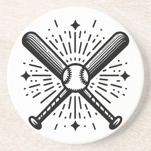 Dessous De Verre En Grès baseball vintage (Devant)
